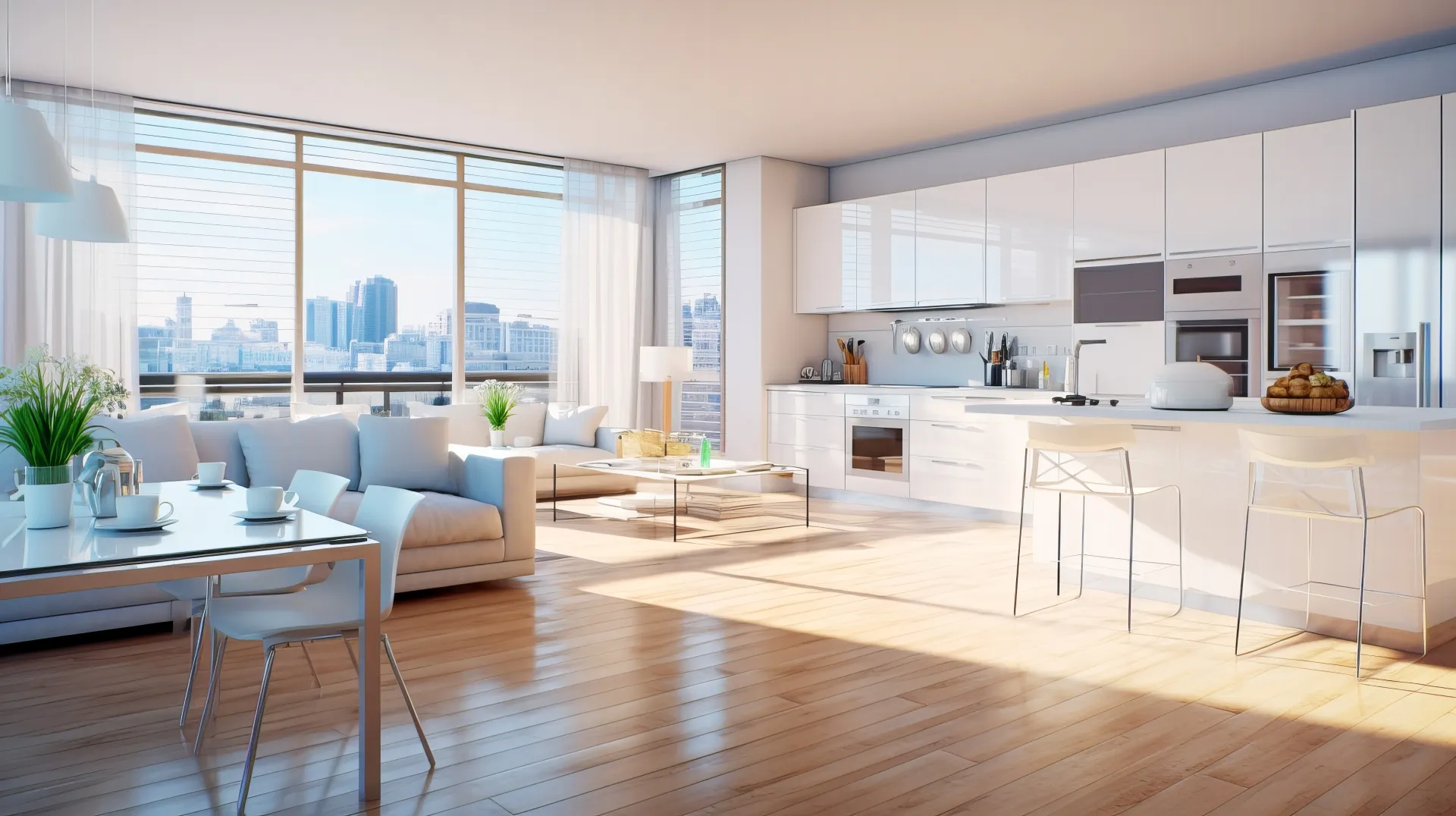 リフォームした家で団欒する家族